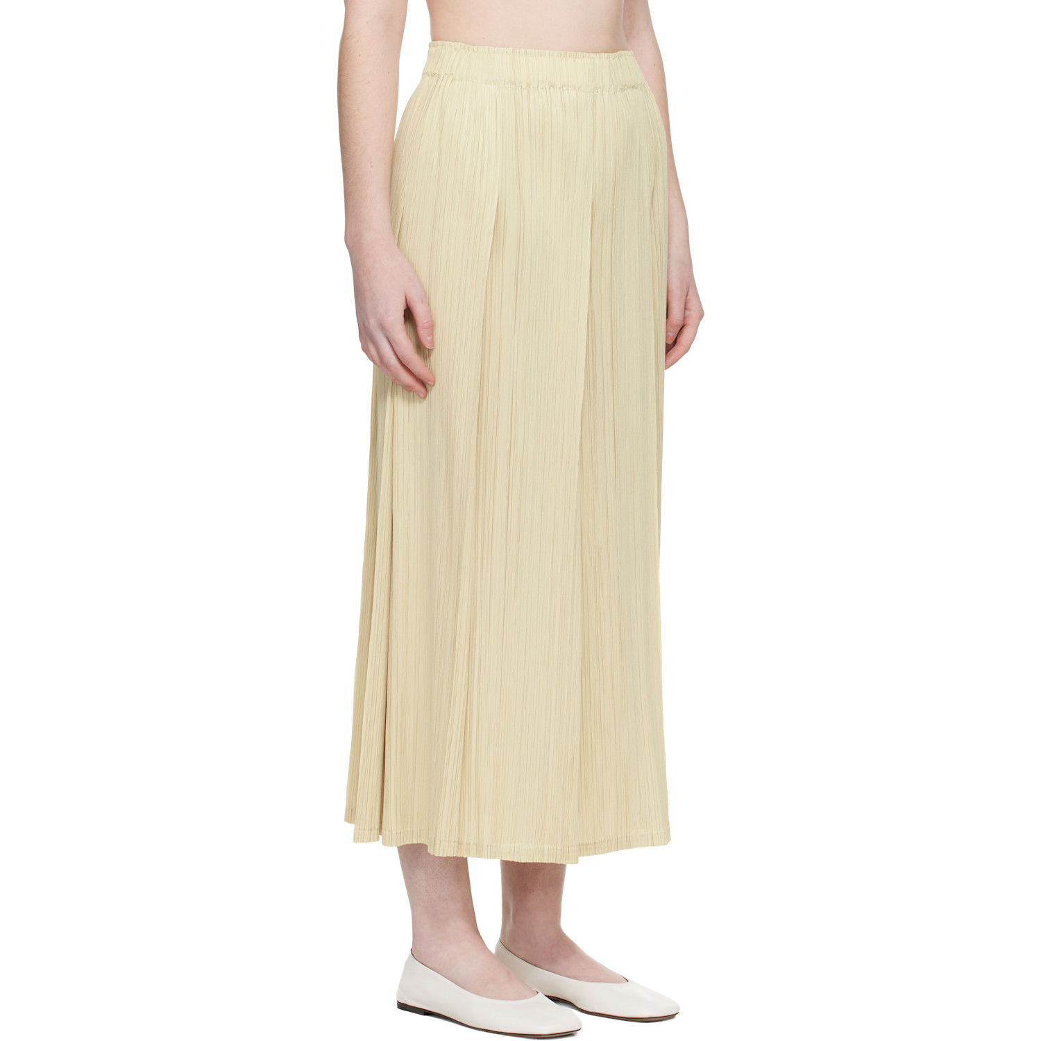 Pleats Please Issey Miyake Beige Monthly Colors December Maxi Skirt 