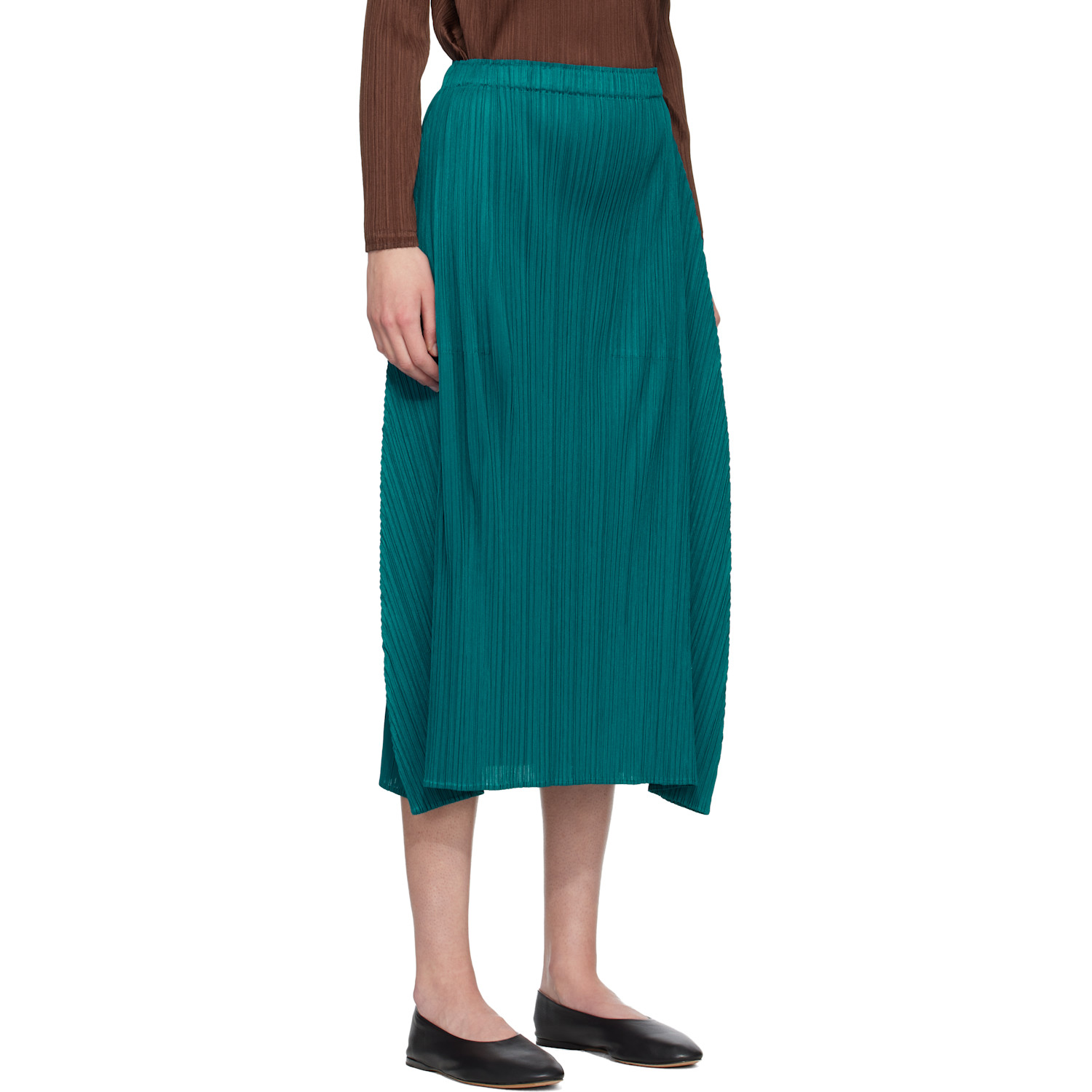  Pleats Please Issey Miyake Blue Monthly Colors October Maxi Skirt 