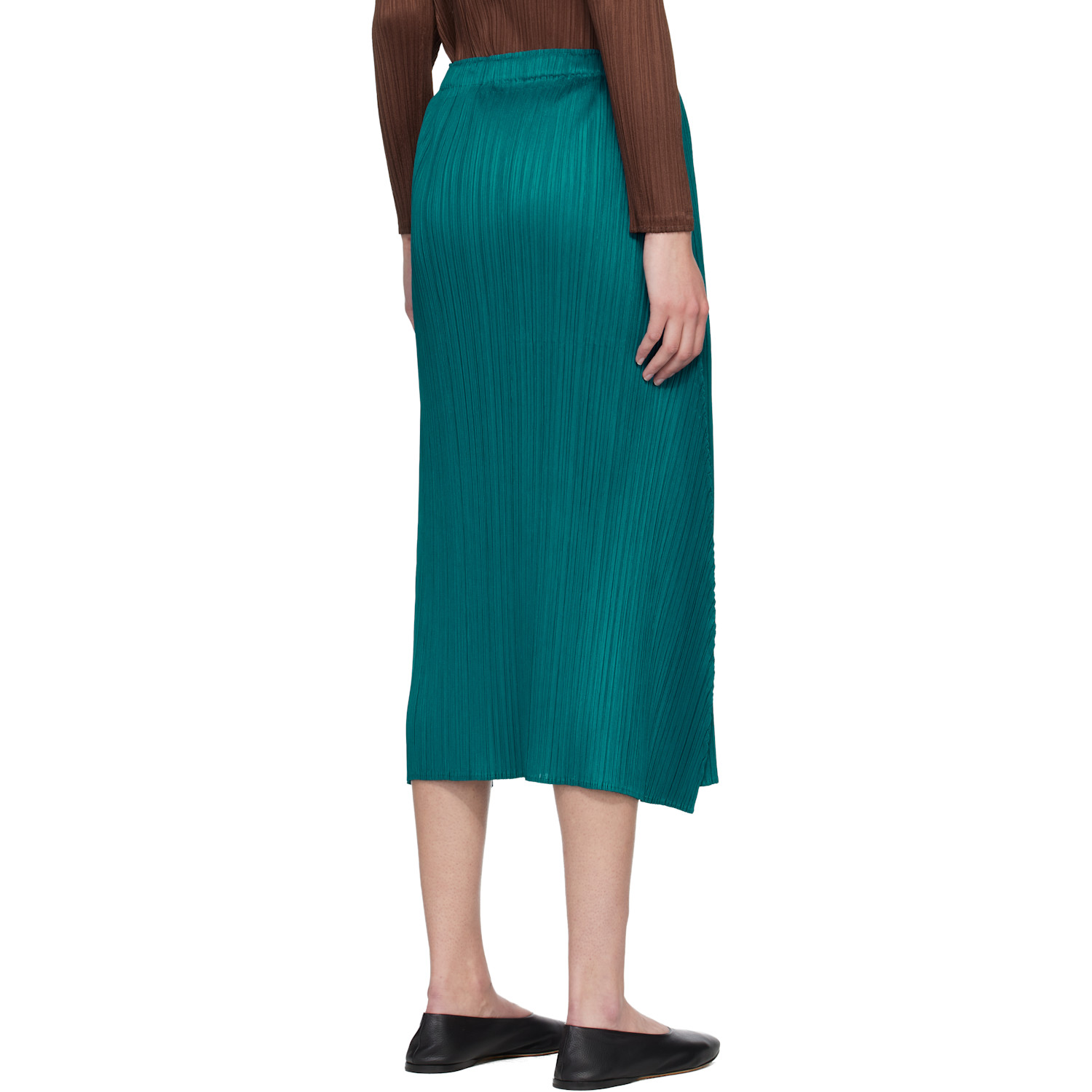  Pleats Please Issey Miyake Blue Monthly Colors October Maxi Skirt 