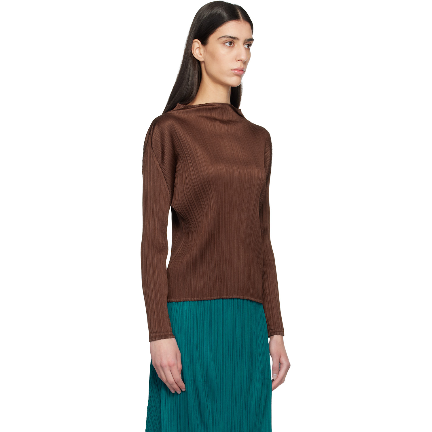  Pleats Please Issey Miyake Brown Monthly Colors November Top 