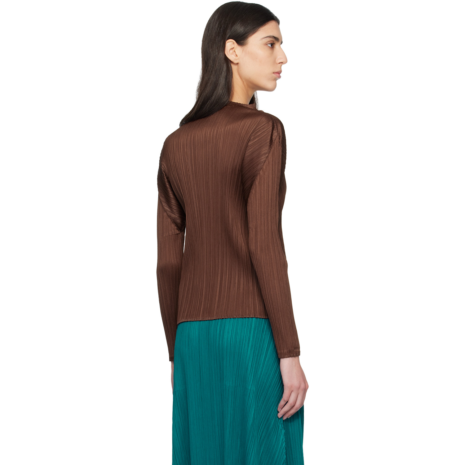 Pleats Please Issey Miyake Brown Monthly Colors November Top 