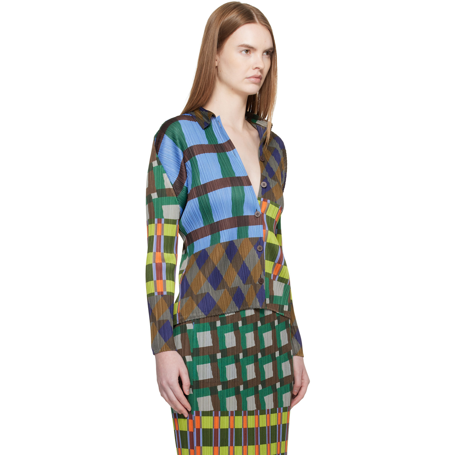  Pleats Please Issey Miyake Multicolor Harmony Blouse 