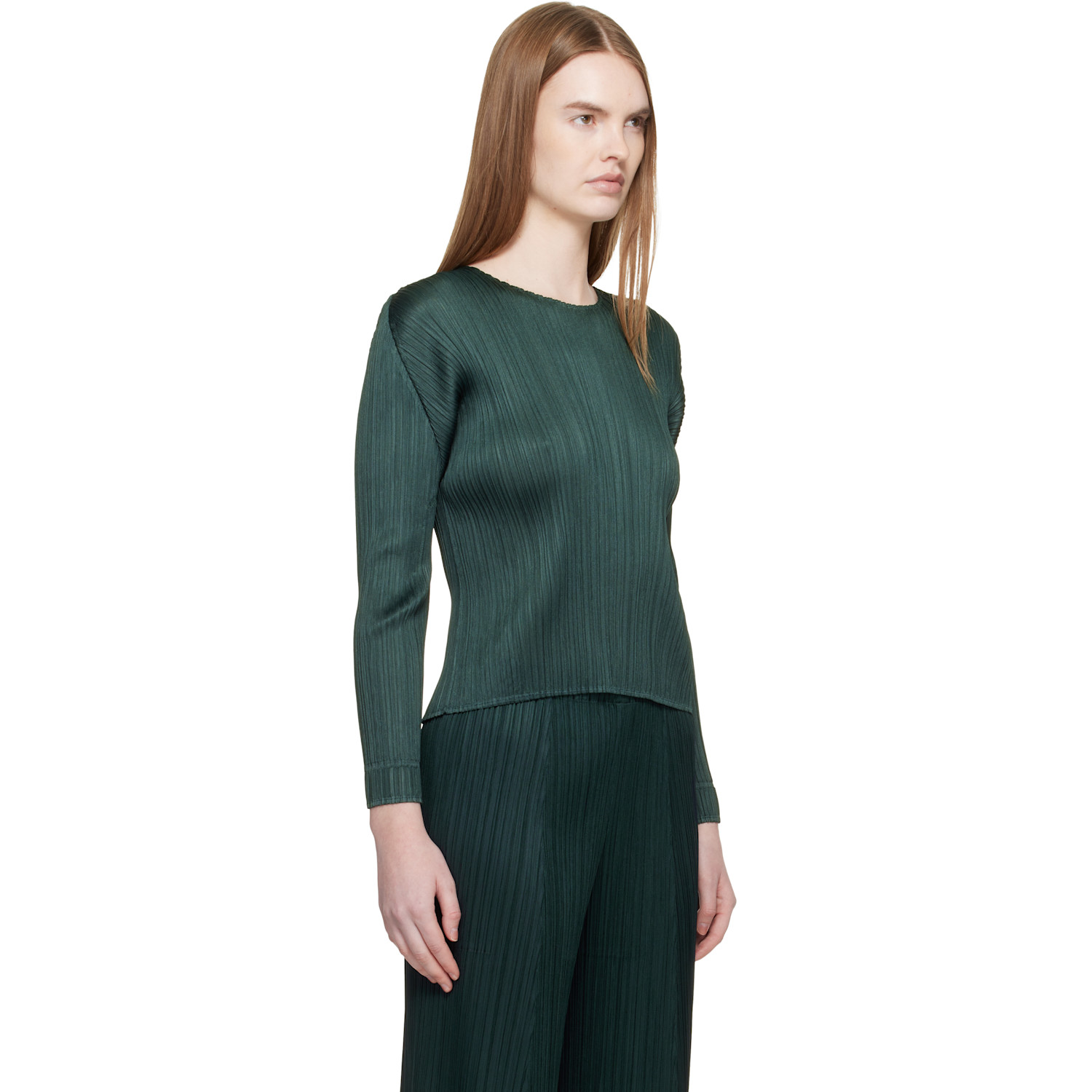  Pleats Please Issey Miyake Green Monthly Colors December Blouse 