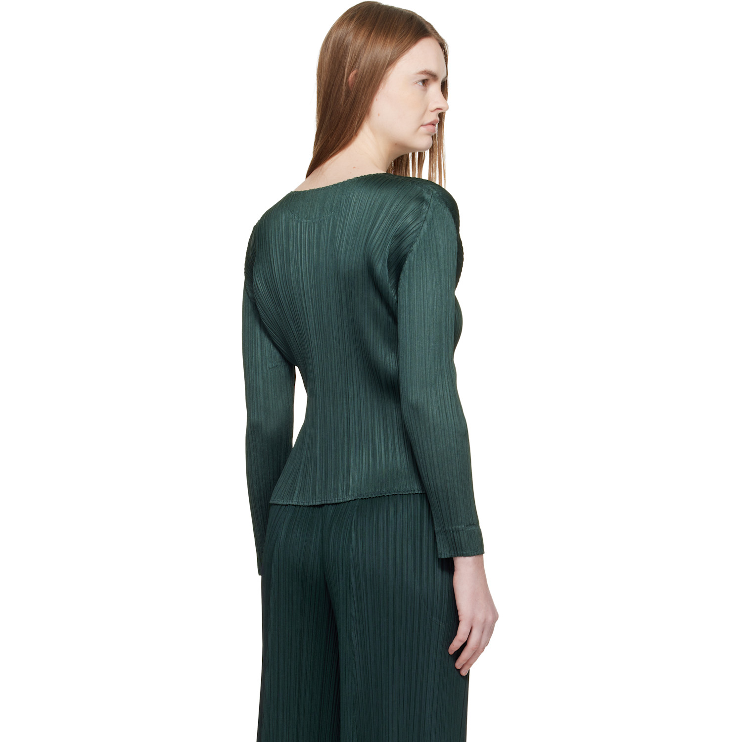  Pleats Please Issey Miyake Green Monthly Colors December Blouse 