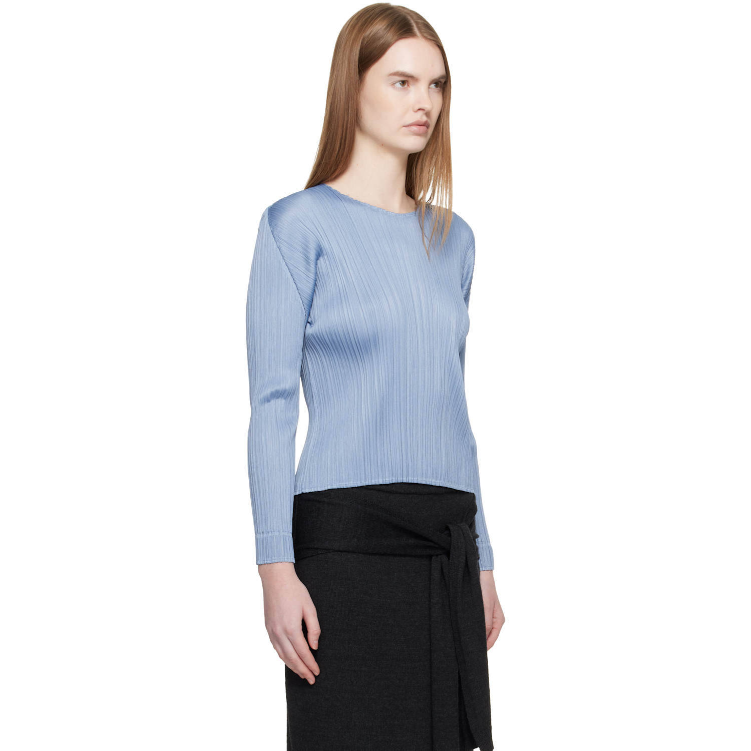  Pleats Please Issey Miyake Blue Monthly Colors December Blouse 