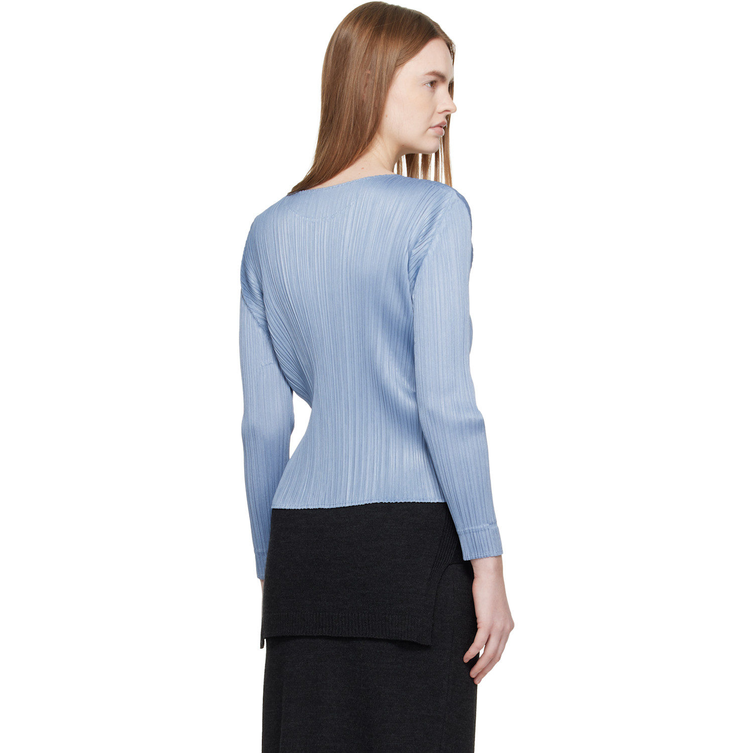  Pleats Please Issey Miyake Blue Monthly Colors December Blouse 