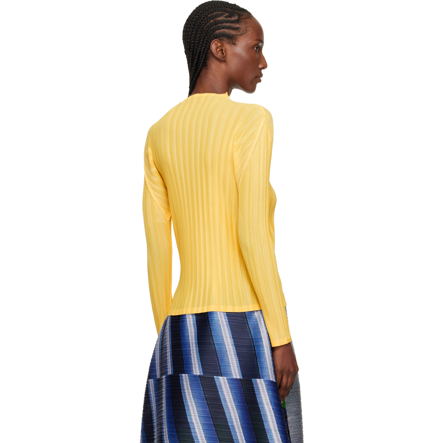  Pleats Please Issey Miyake Yellow Rib Pleats January Top 