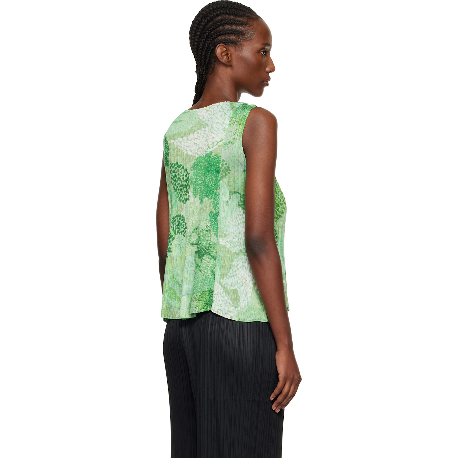  Pleats Please Issey Miyake Green Foggy Forest Top 