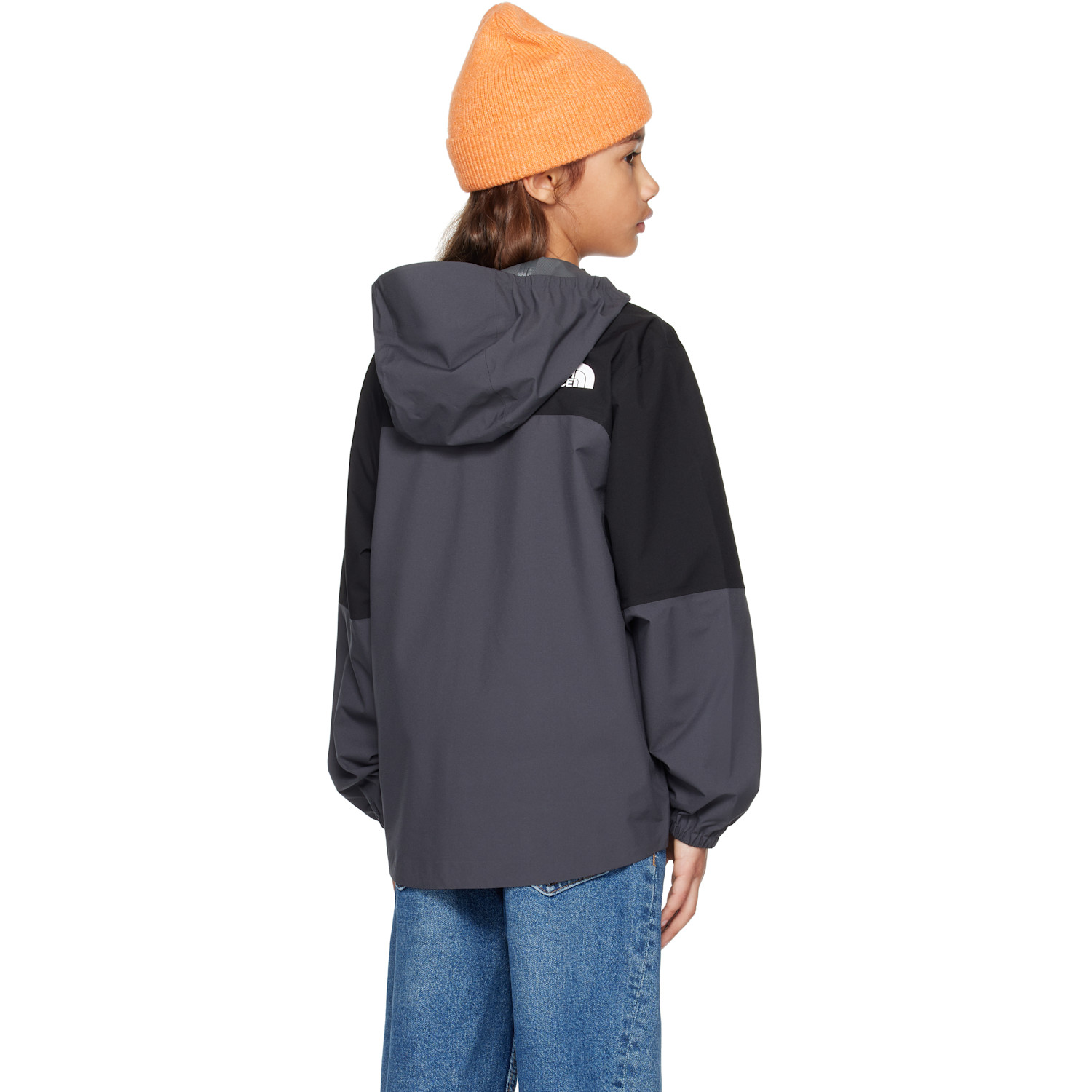  The North Face Kids Big Kids Black & Gray Hike Packable Shell Jacket 