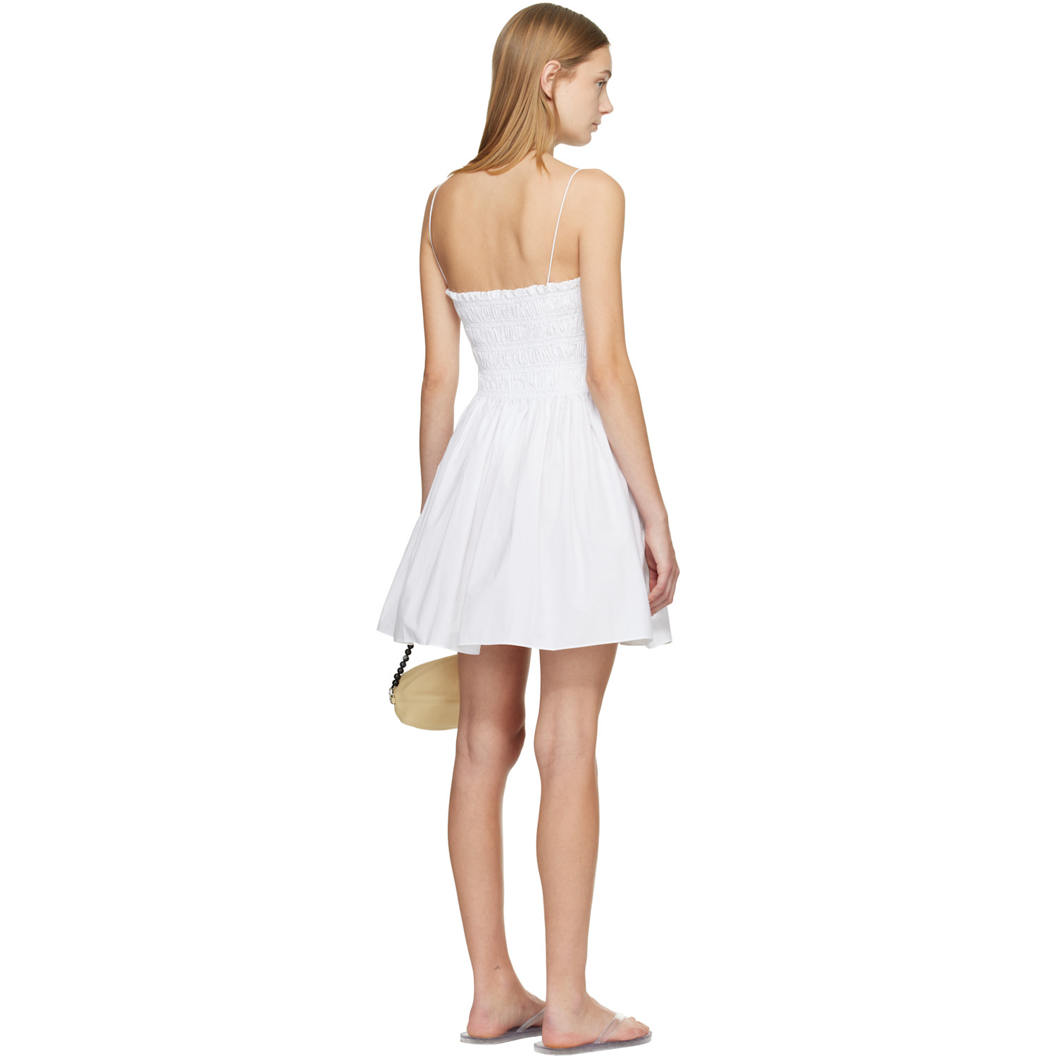  Matteau White Shirred Bodice Minidress 