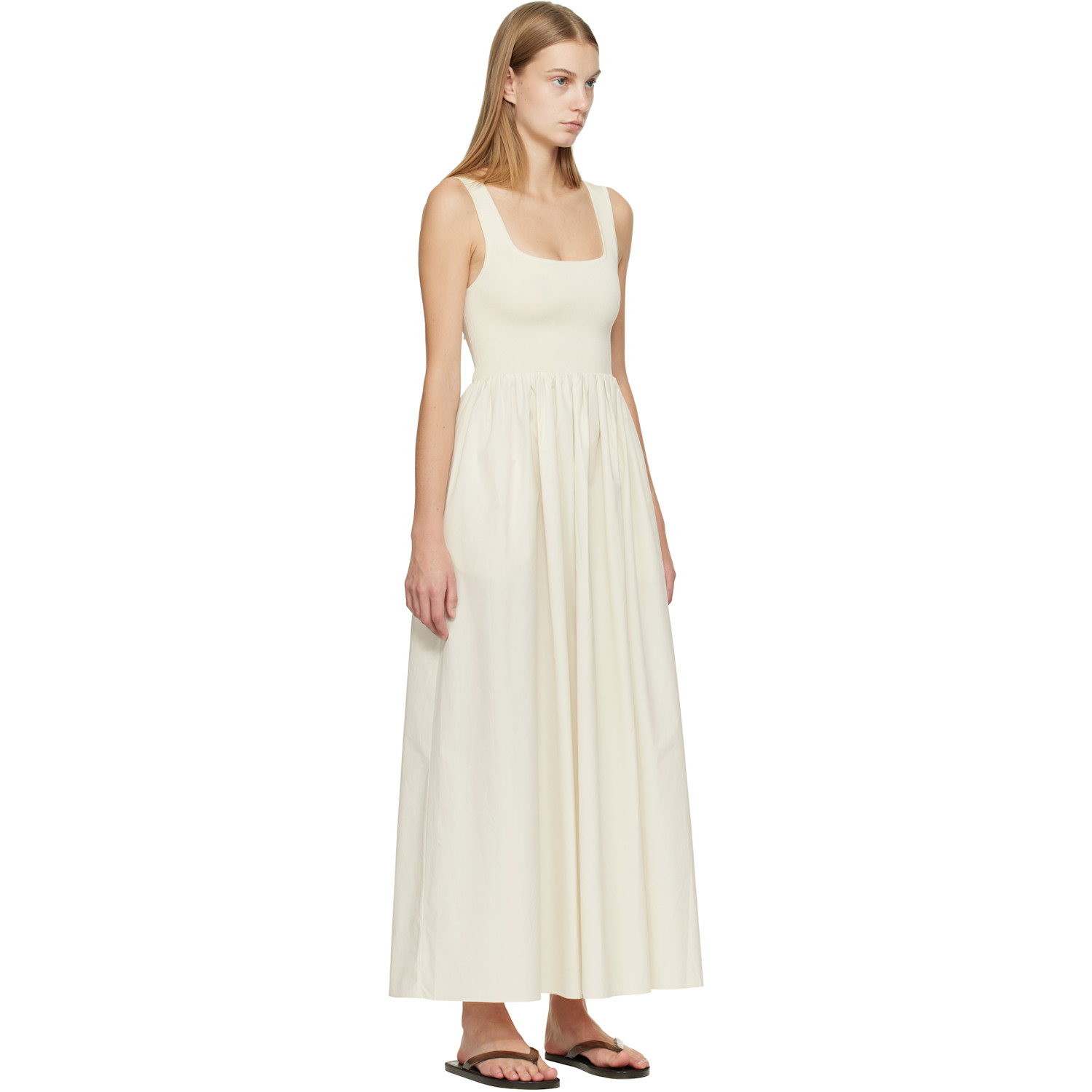  Matteau Off-white Knit & Cotton Maxi Dress 