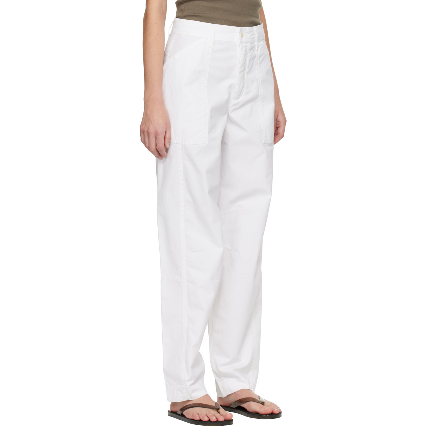  Matteau White Relaxed Cargo Pants 