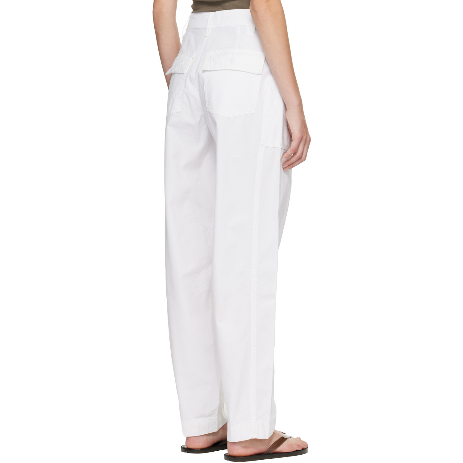  Matteau White Relaxed Cargo Pants 