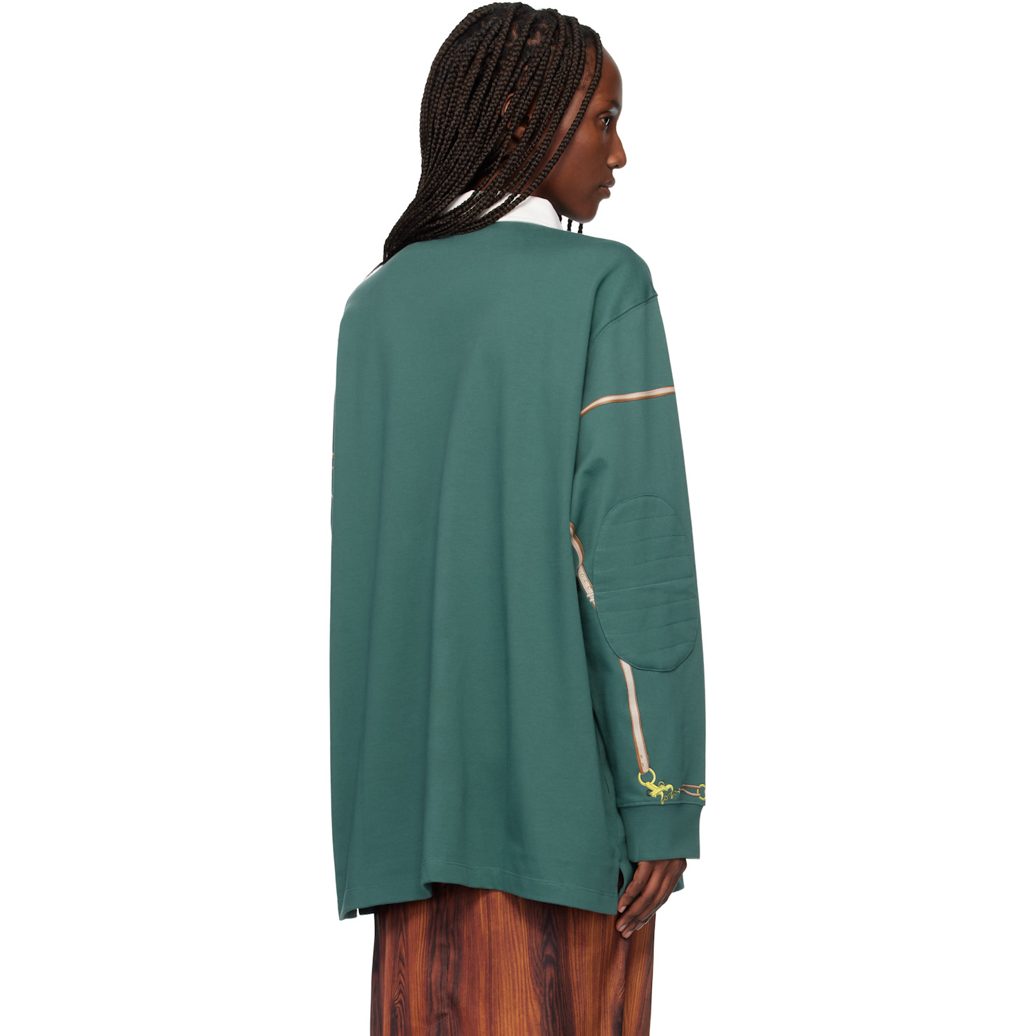  Conner Ives Green Belt Printed Rugby Polo 