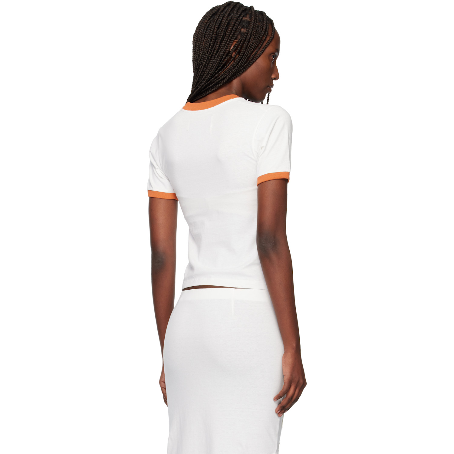  Conner Ives White Mother Of Pearl Paillette Ringer T- Shirt 