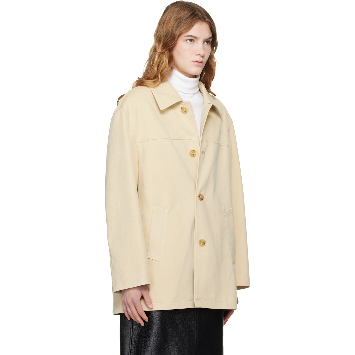  Dunst Beige Half Faux-suede Coat 
