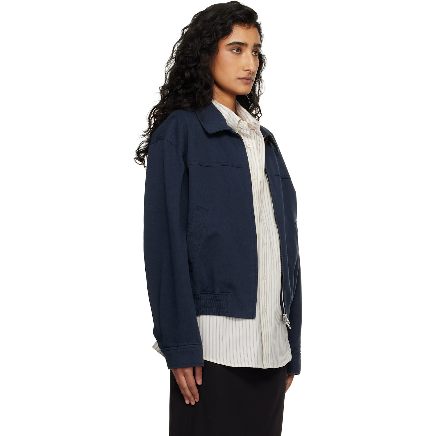  Dunst Navy Collared Blouson Jacket 