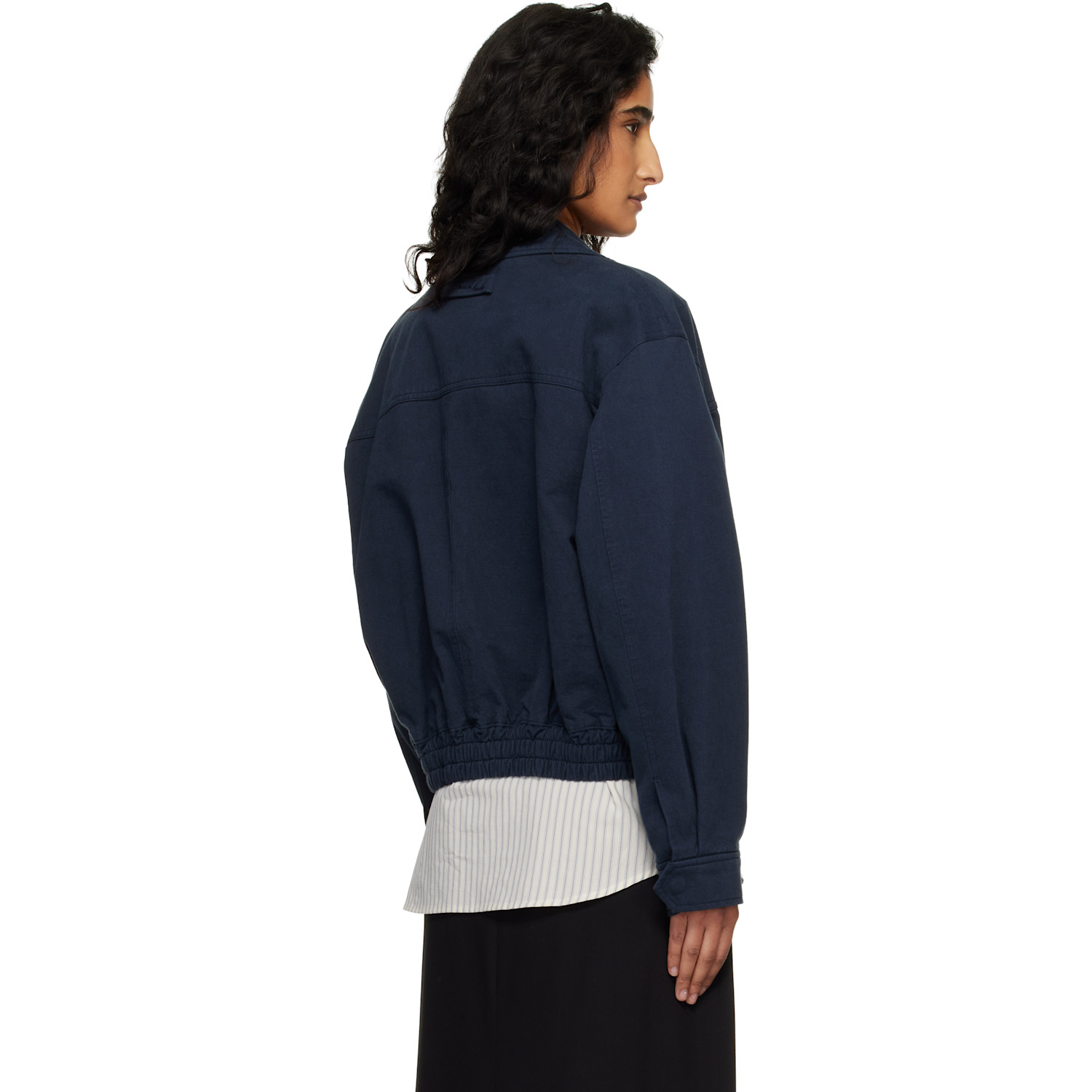  Dunst Navy Collared Blouson Jacket 