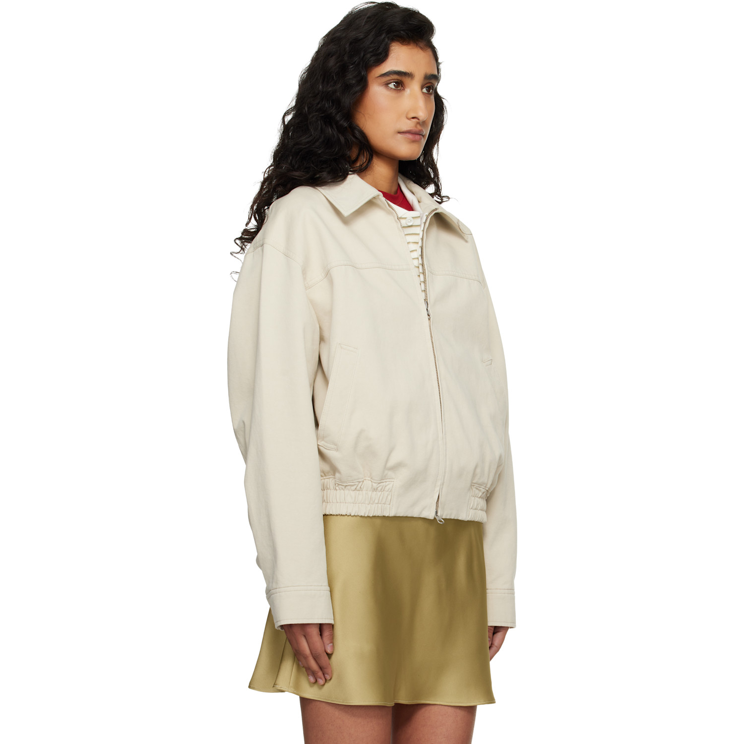  Dunst Beige Collared Blouson Jacket 
