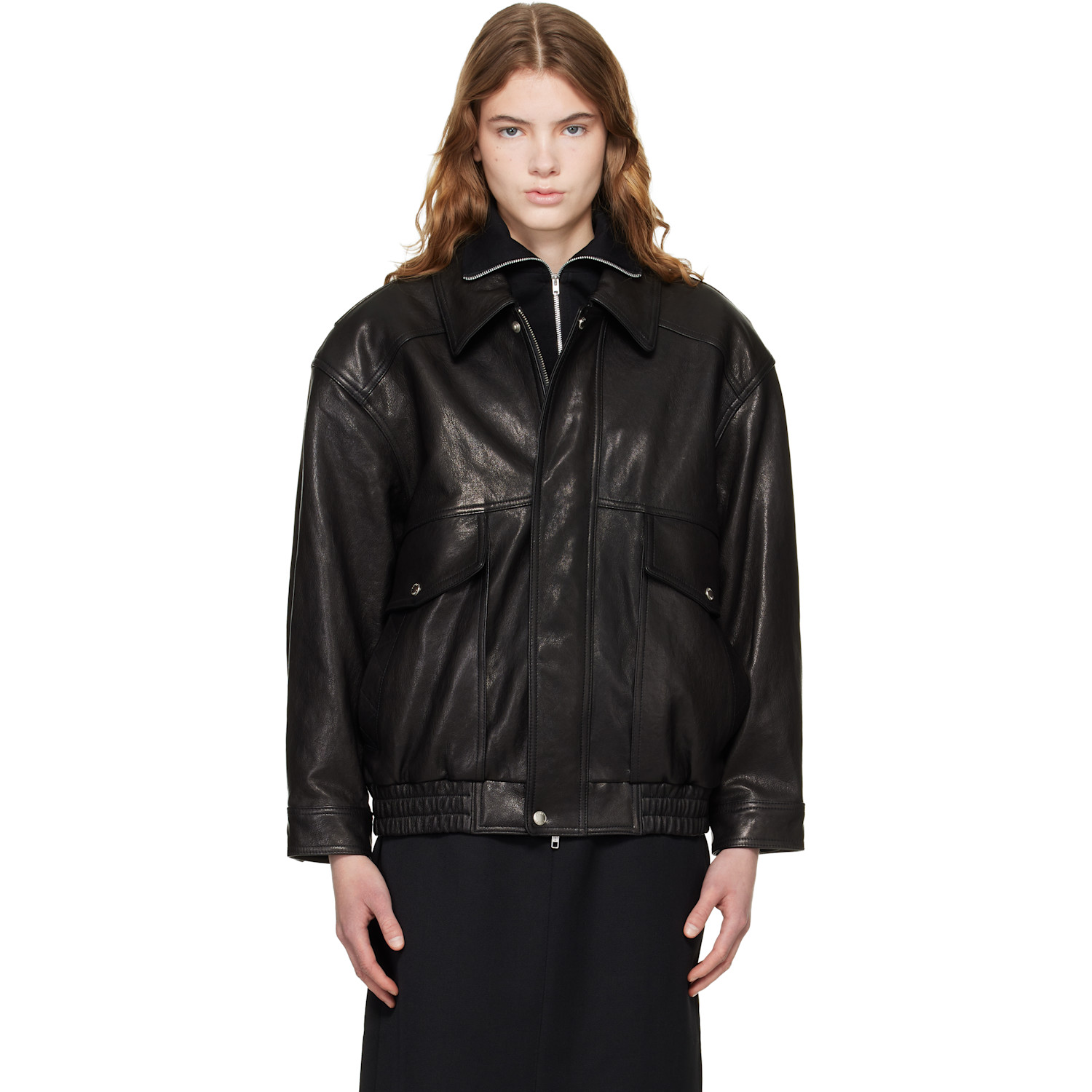 Dunst Black Oversized Vintage Leather Jacket