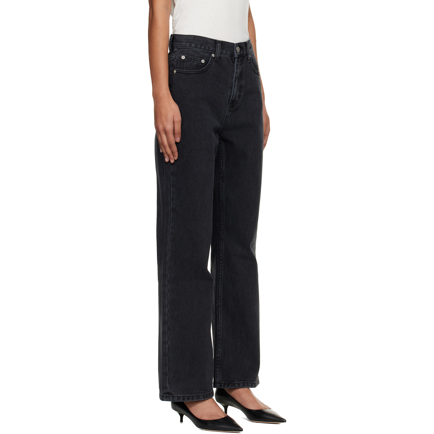  Dunst Black Relaxed Flared Jeans 