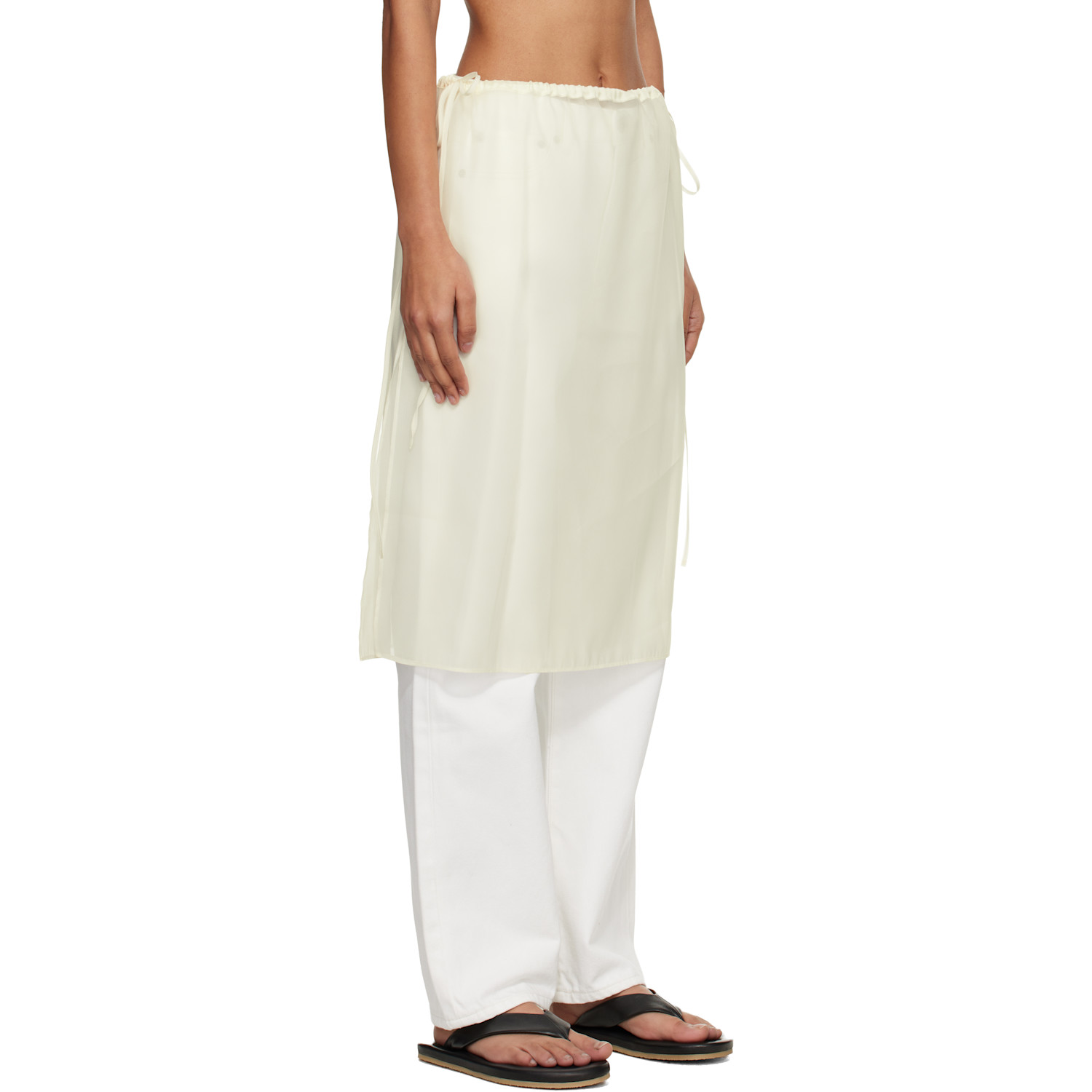  Dunst Off-white See-through Layering Midi Skirt 