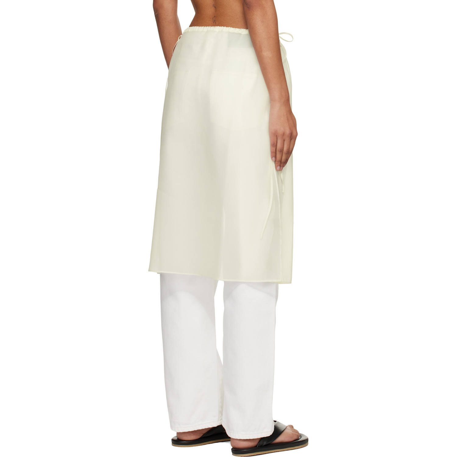  Dunst Off-white See-through Layering Midi Skirt 