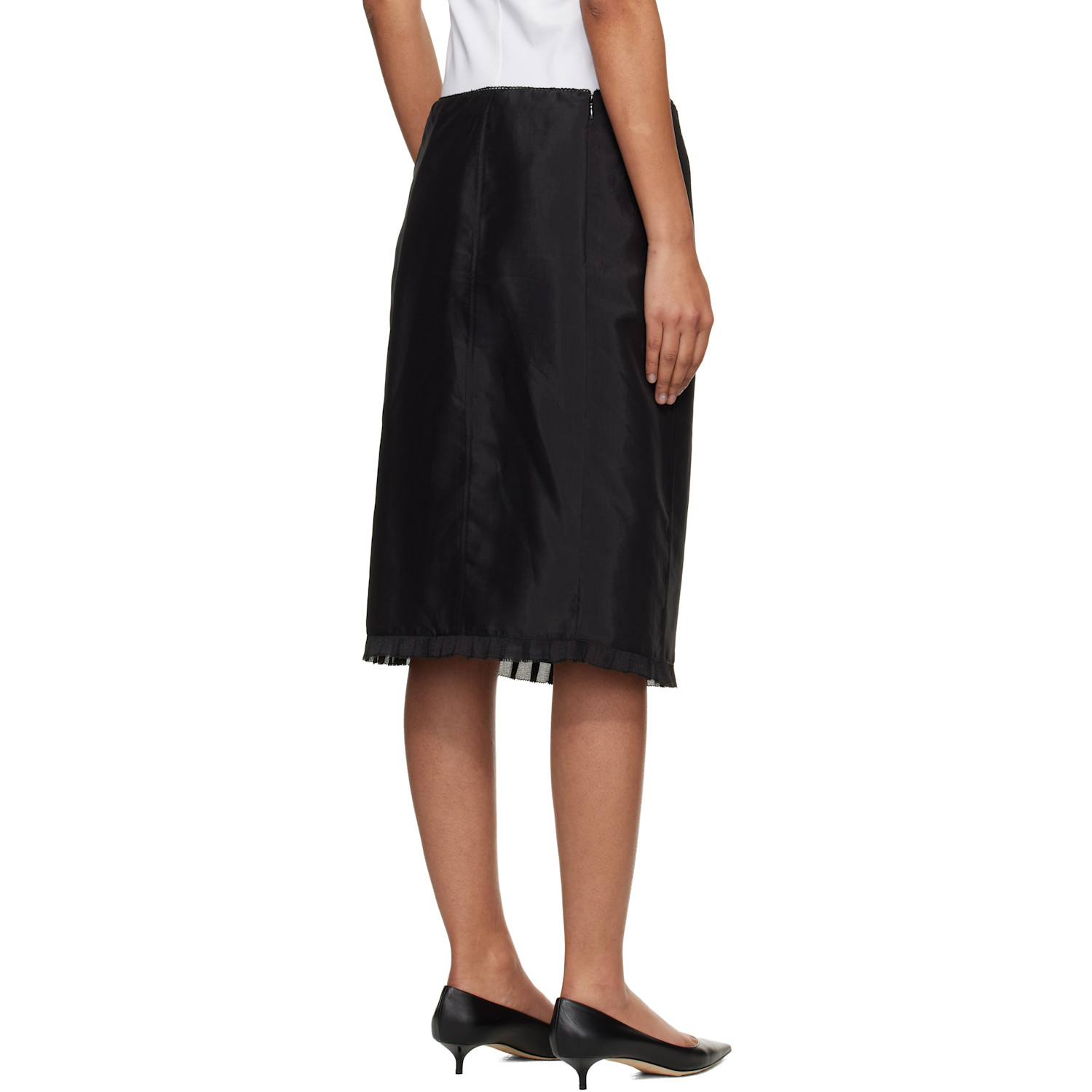  Dunst Black H-line Laced Midi Skirt 