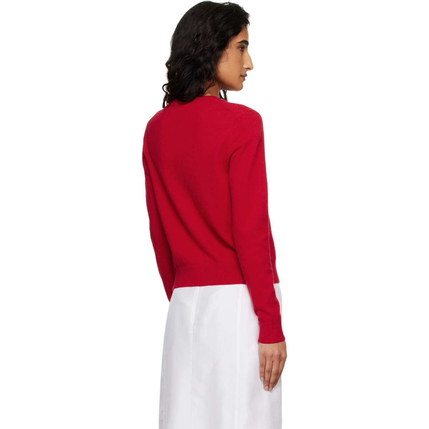  Dunst Red Essential Crewneck Knit Cardigan 
