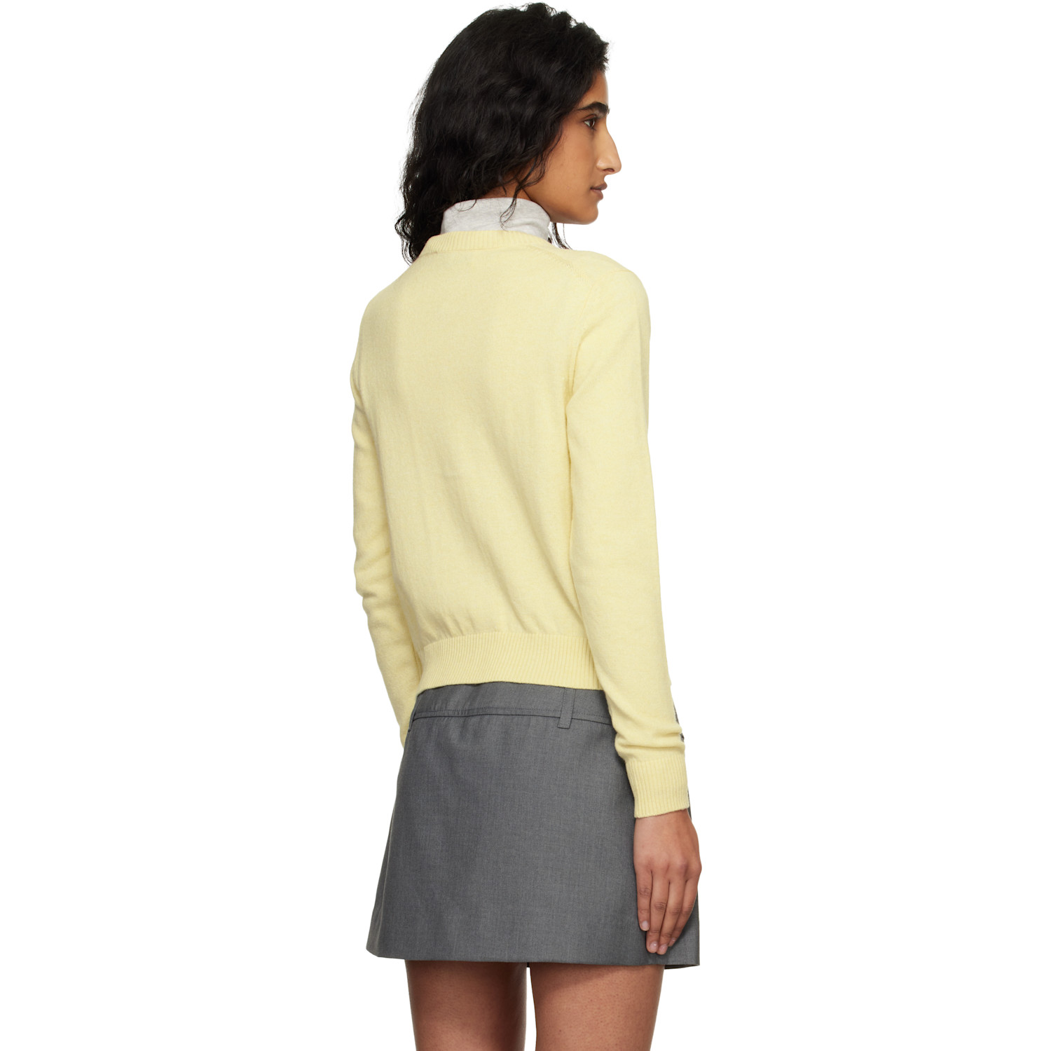  Dunst Yellow Essential Crewneck Knit Cardigan 