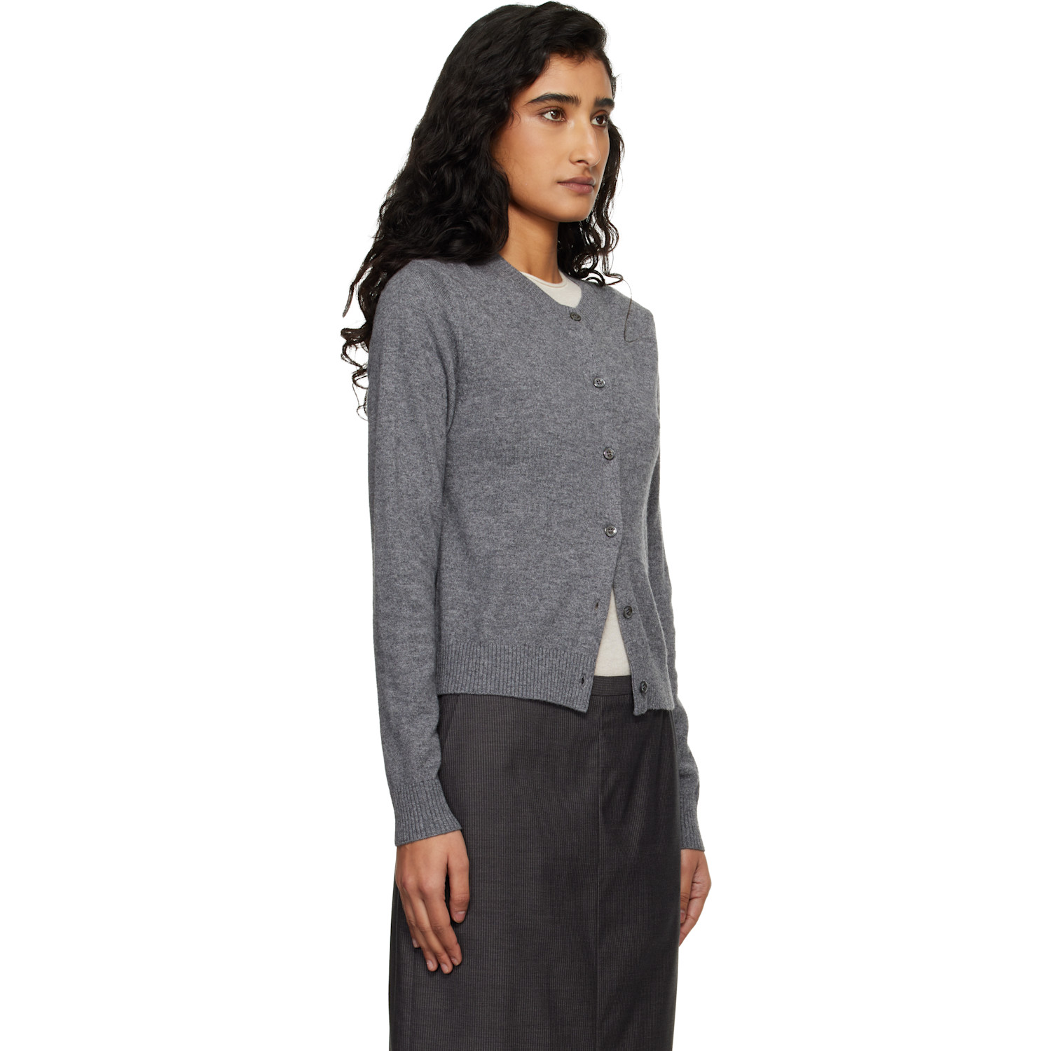  Dunst Gray Essential Crewneck Knit Cardigan 