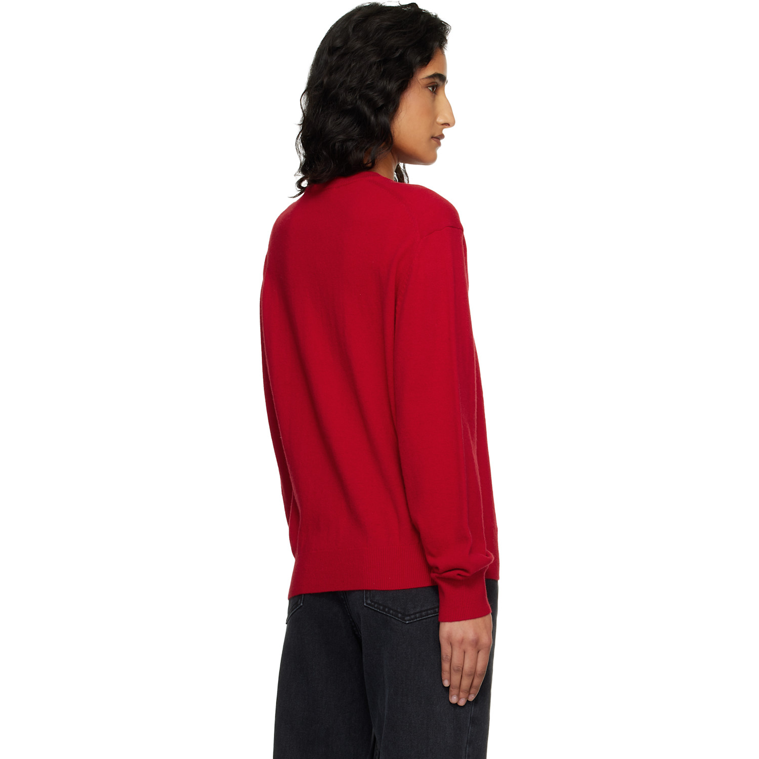  Dunst Red Soft V-neck Sweater 