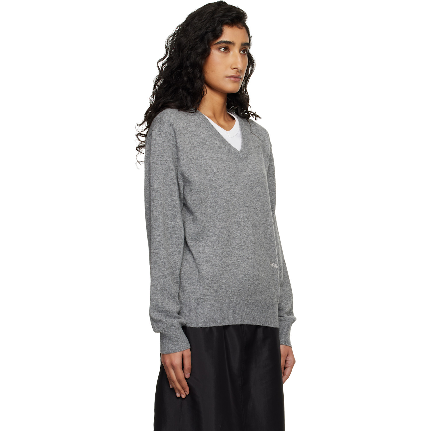  Dunst Gray Soft V-neck Sweater 