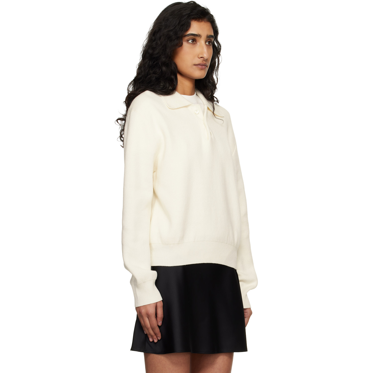  Dunst Off-white Cashmere Collared Polo 