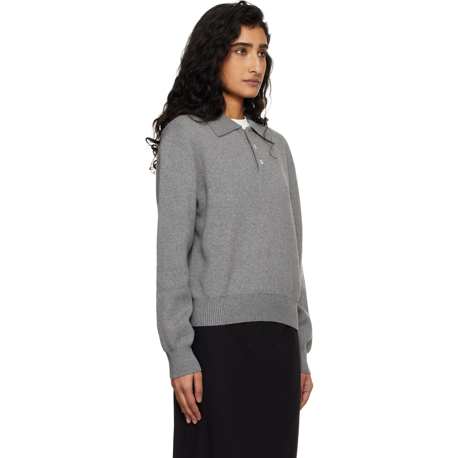  Dunst Gray Cashmere Collared Polo 