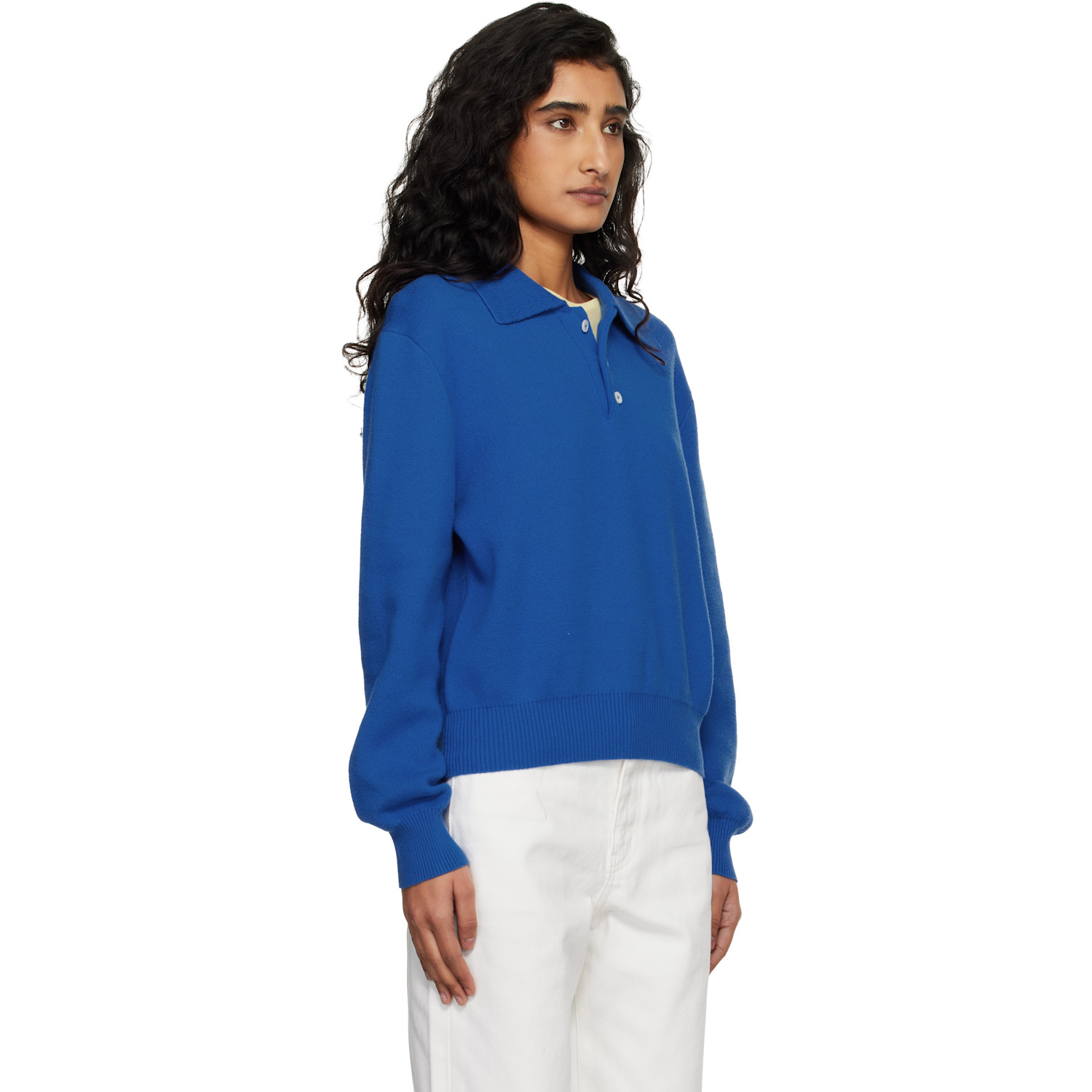 Dunst Blue Cashmere Collared Sweater Polo 