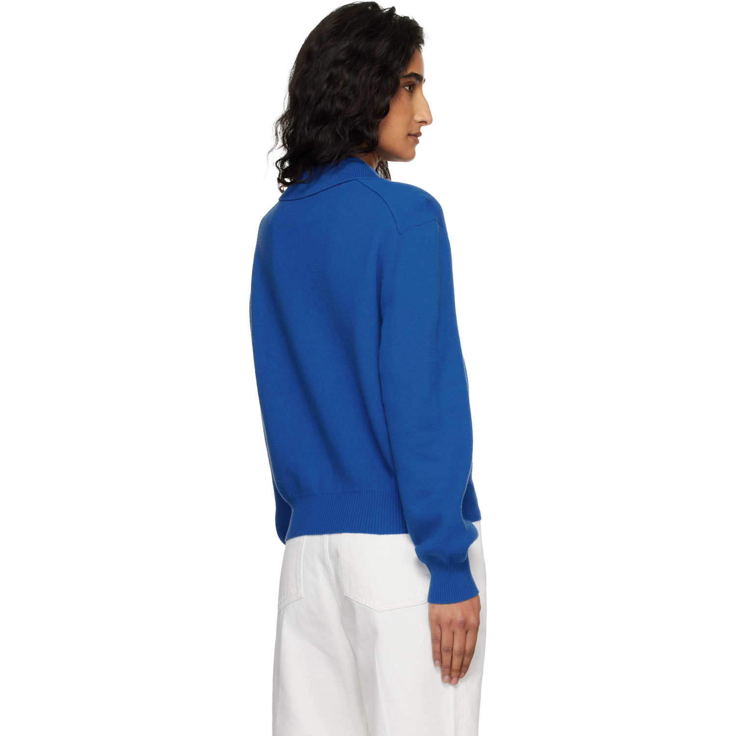  Dunst Blue Cashmere Collared Sweater Polo 