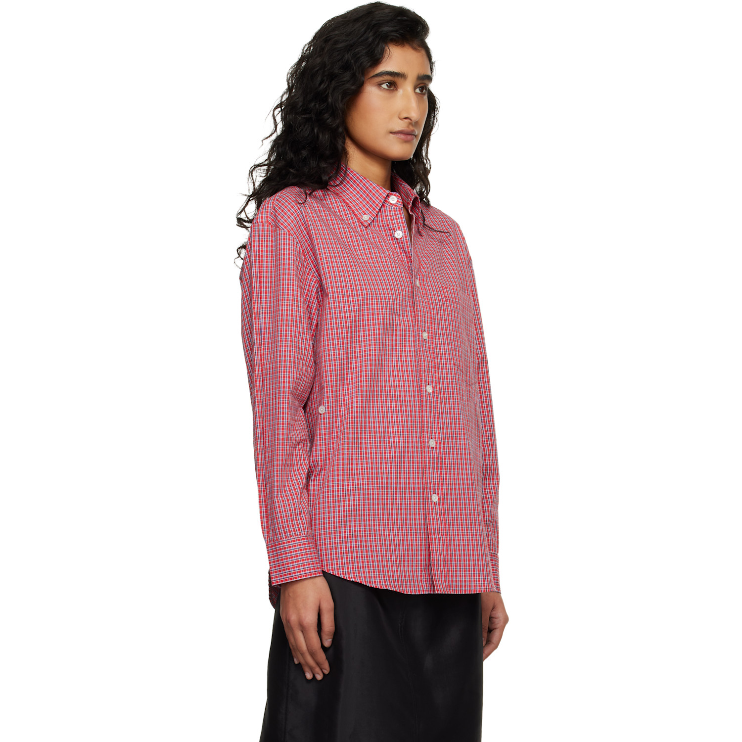  Dunst Red Oversized Bd Checked Shirt 