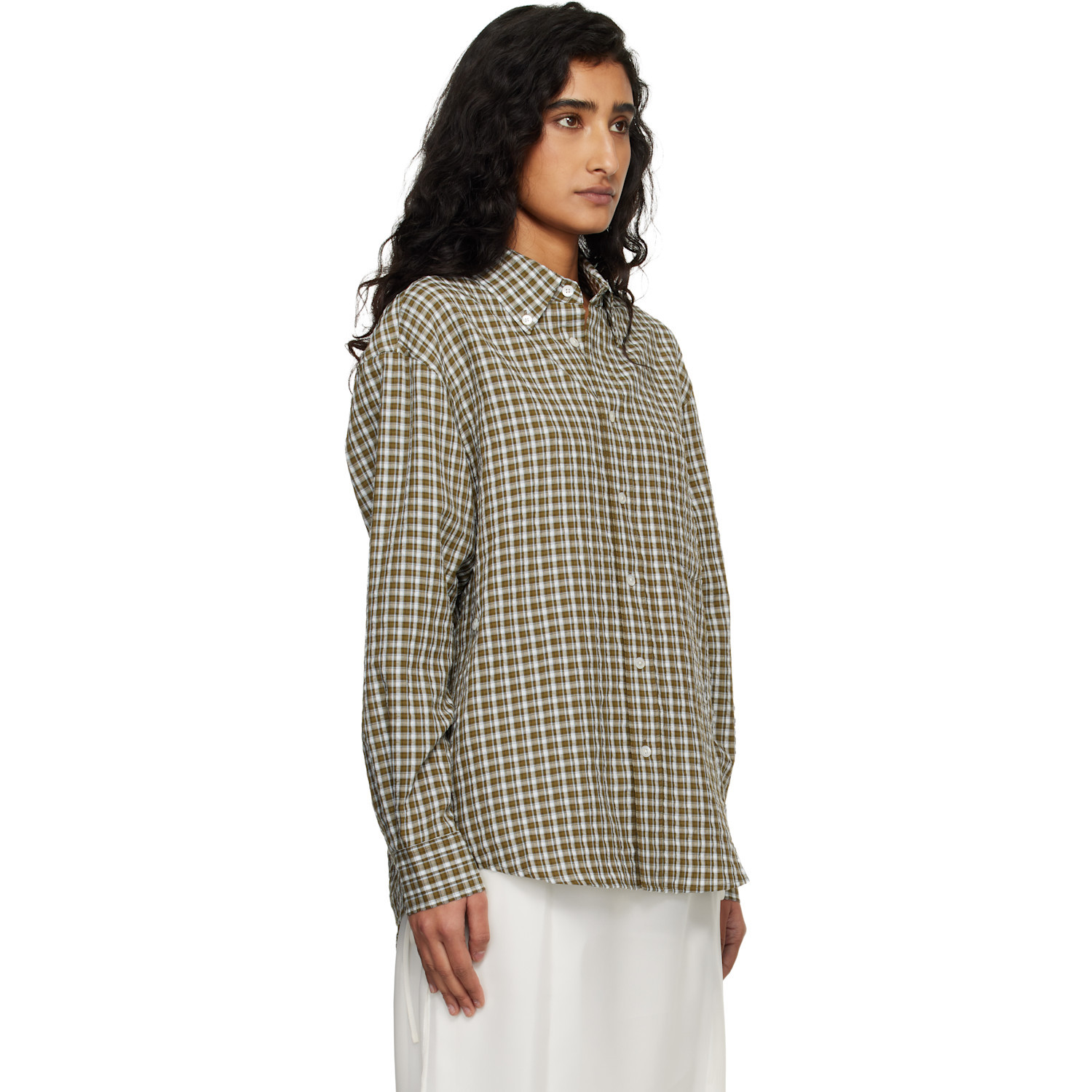  Dunst Khaki Oversized Bd Checked Shirt 