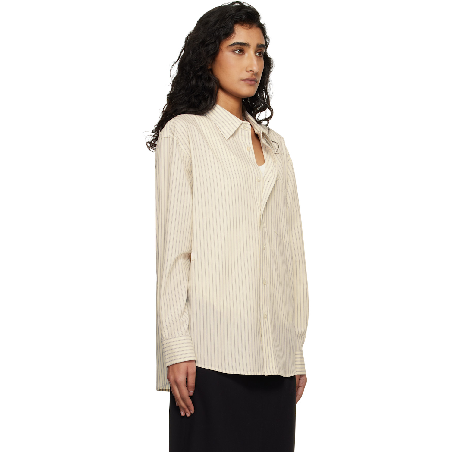  Dunst Off-white 2-way Oversized Striped Shirt 