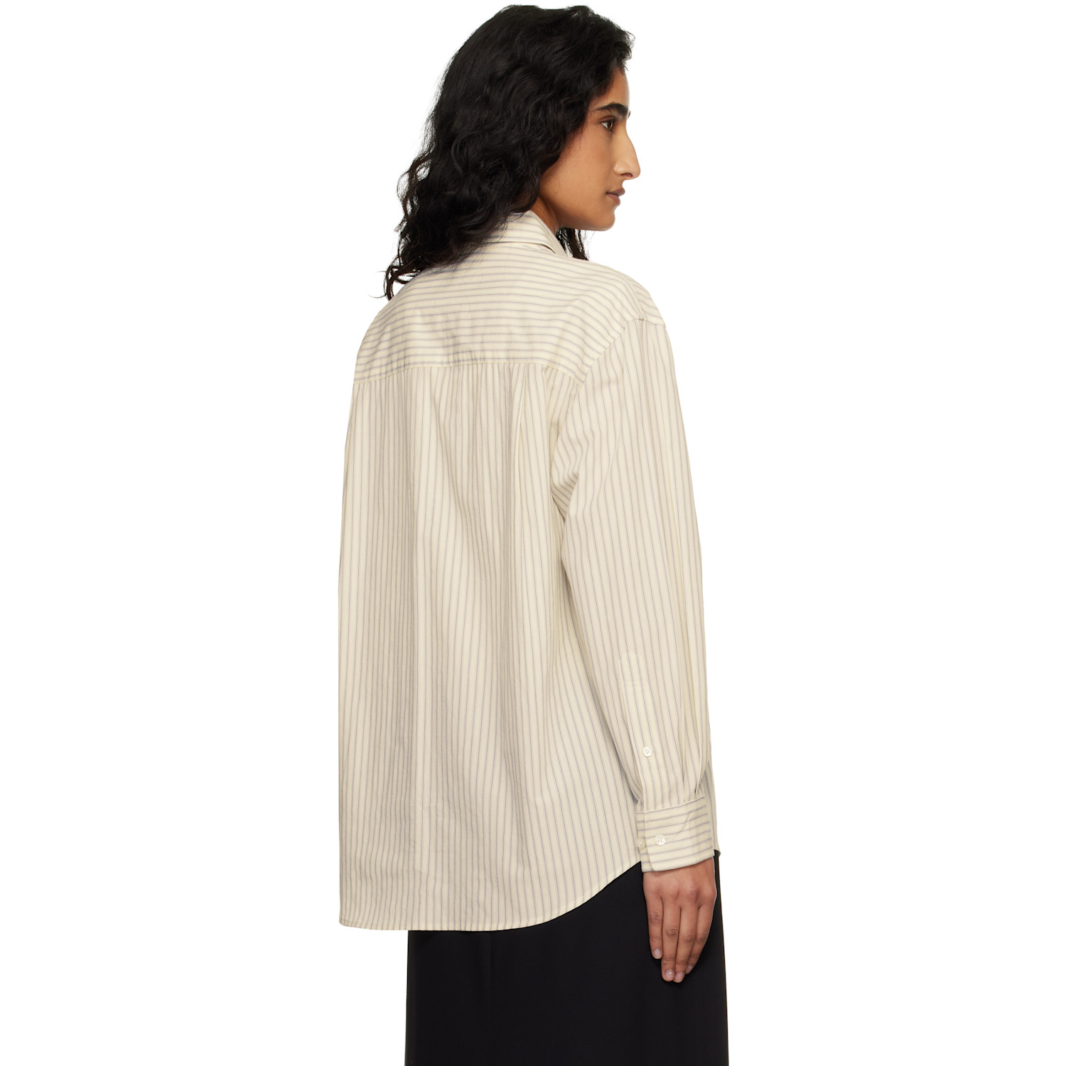  Dunst Off-white 2-way Oversized Striped Shirt 