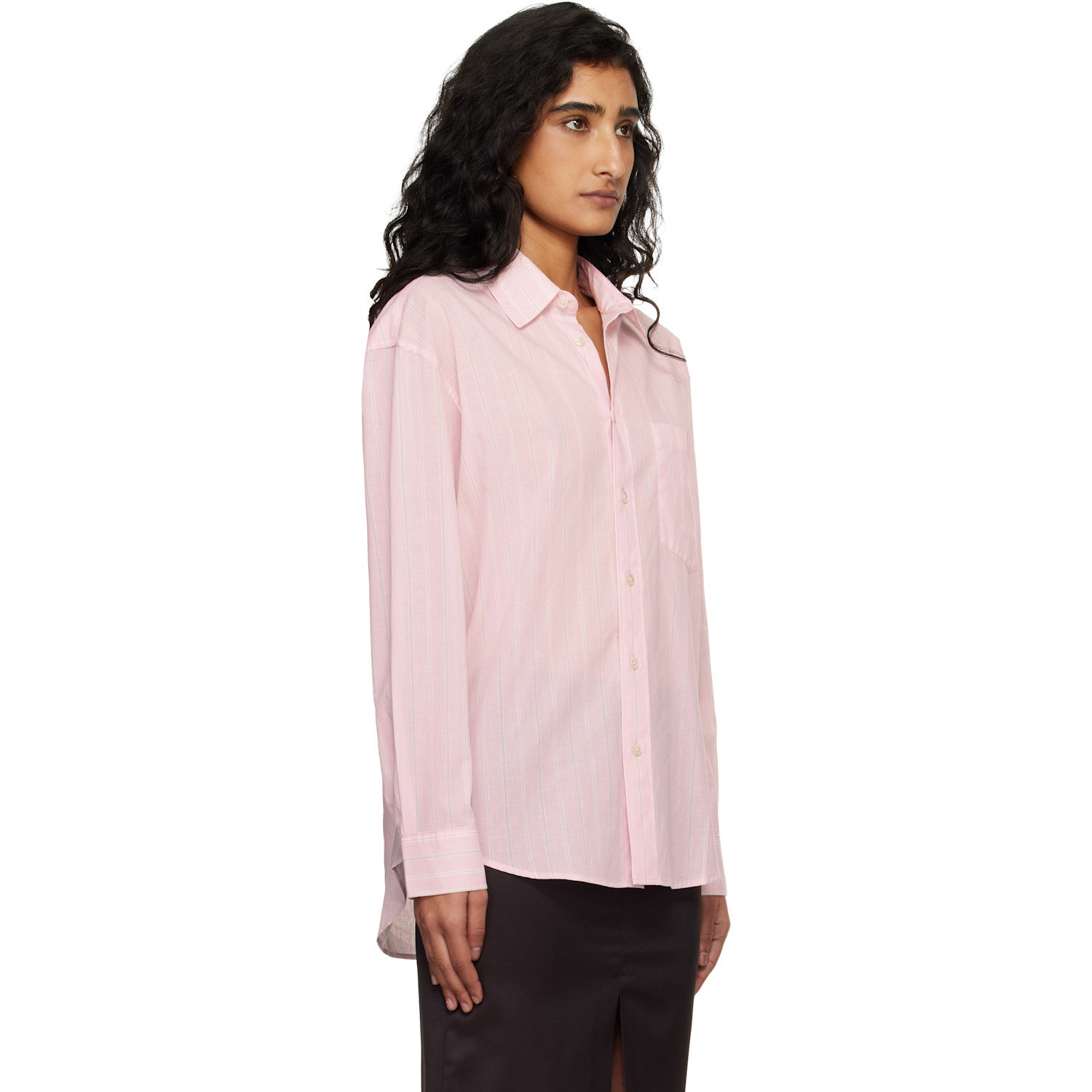  Dunst Pink Oversized Striped Shirt 