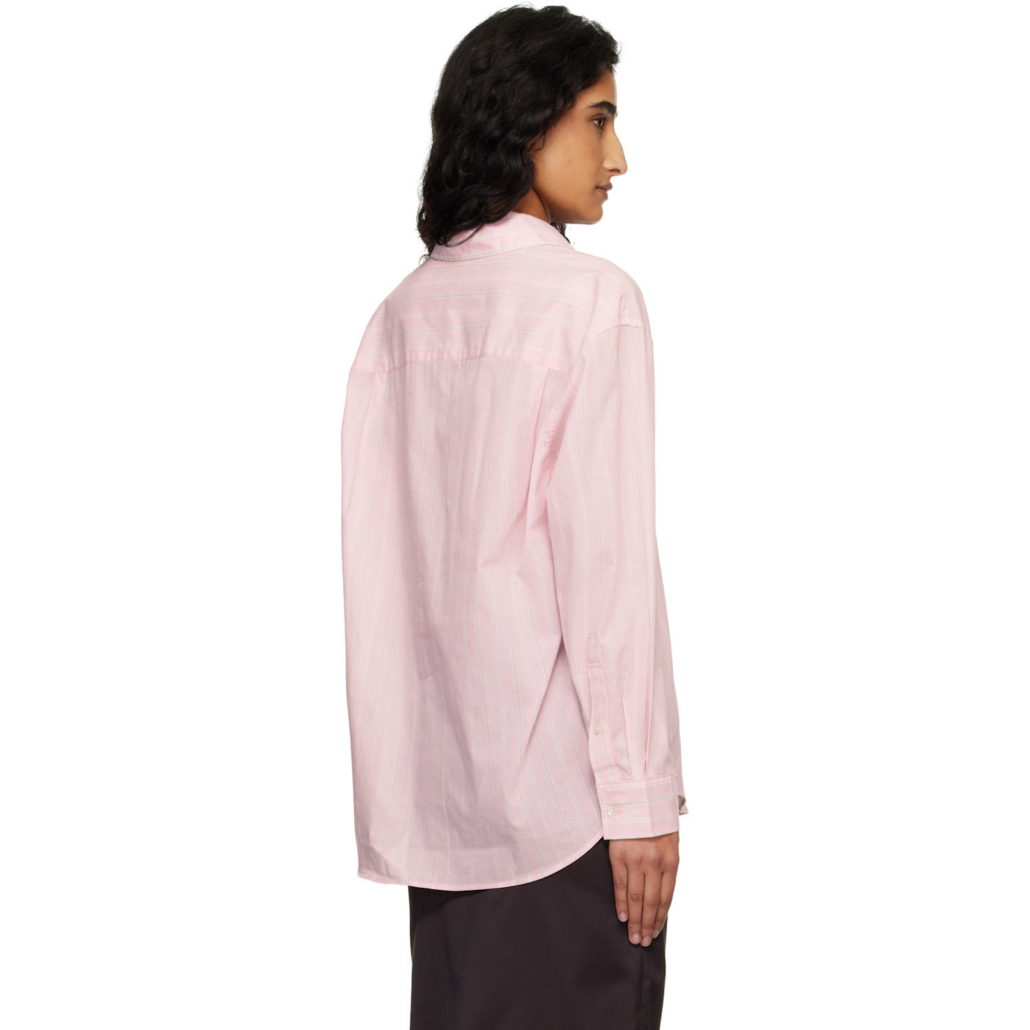  Dunst Pink Oversized Striped Shirt 