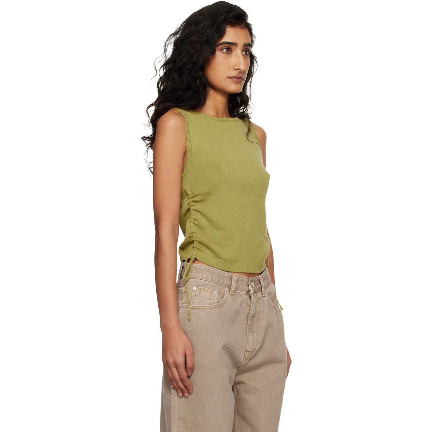  Dunst Green Layering Knit Tank Top 