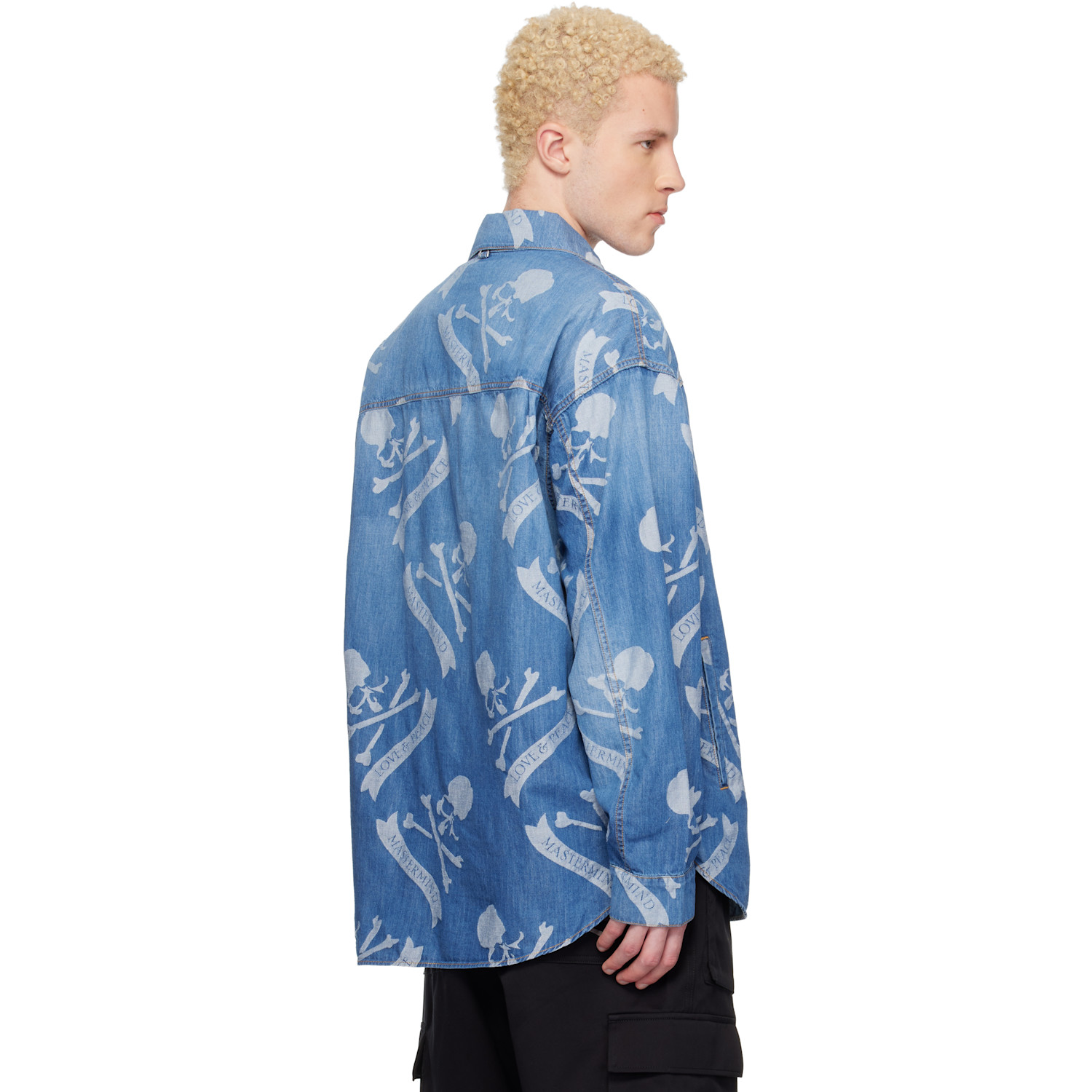  Mastermind World Blue Mw Long Sleeve Denim Shirt 