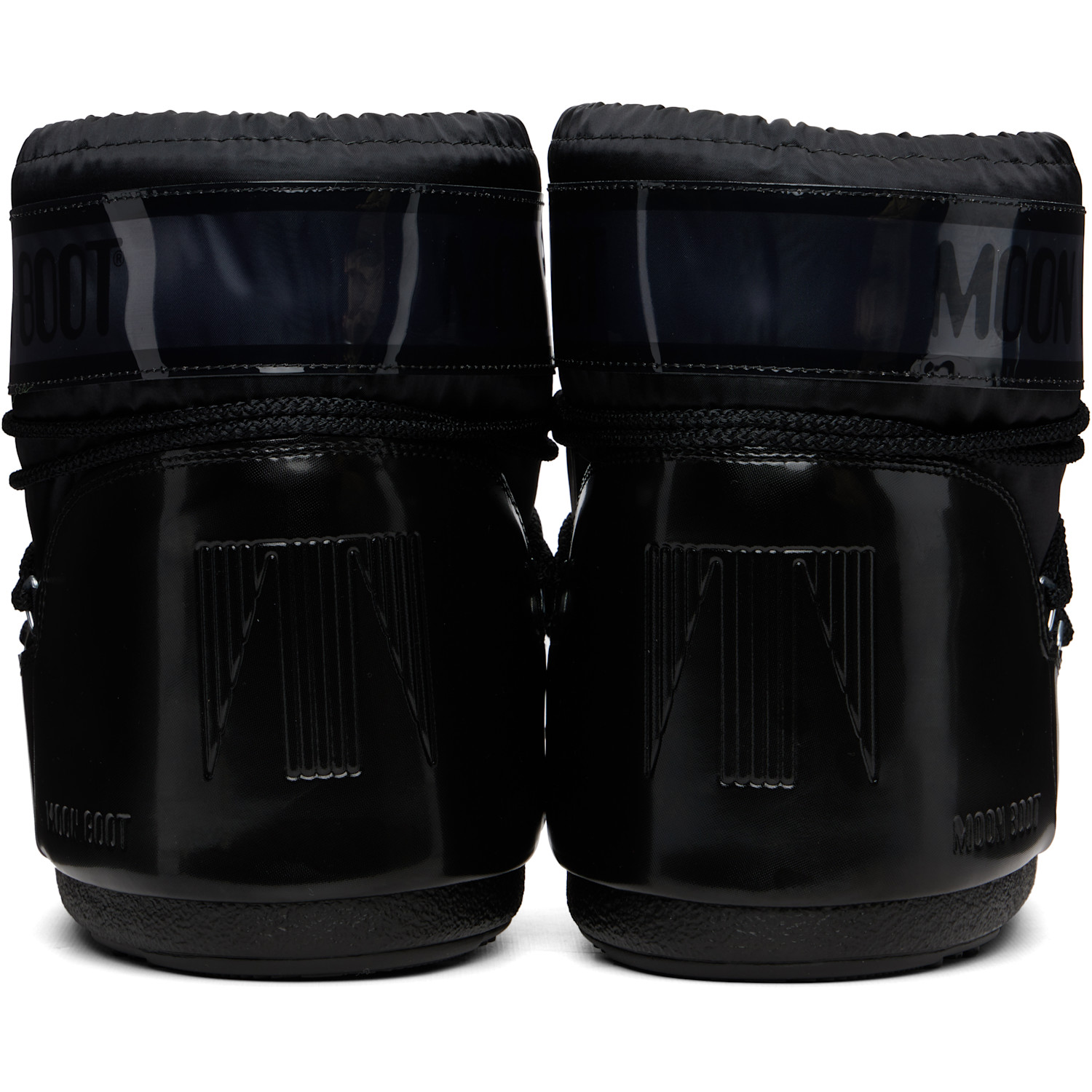  Moon Boot Black Icon Low Glance Satin Boots 