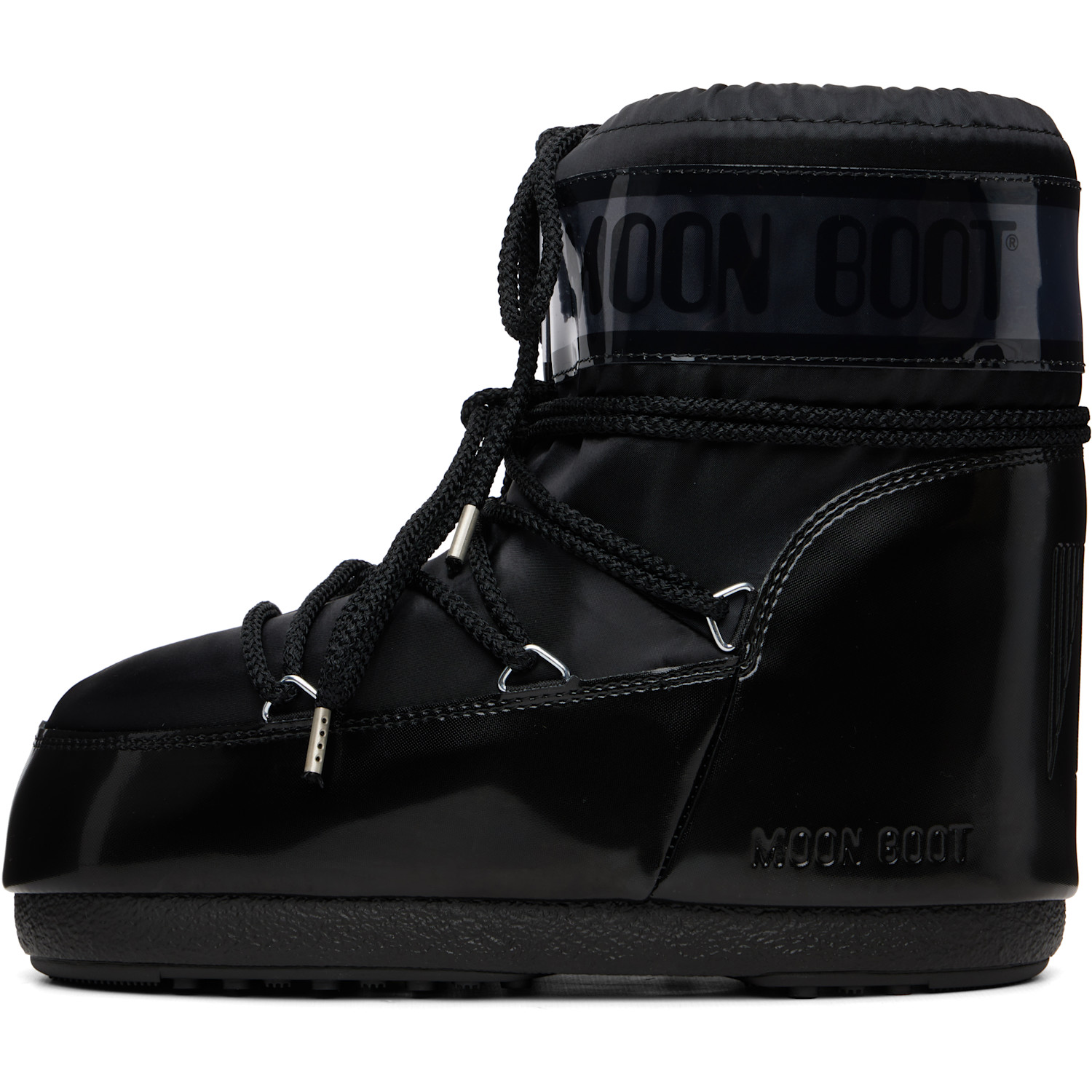  Moon Boot Black Icon Low Glance Satin Boots 