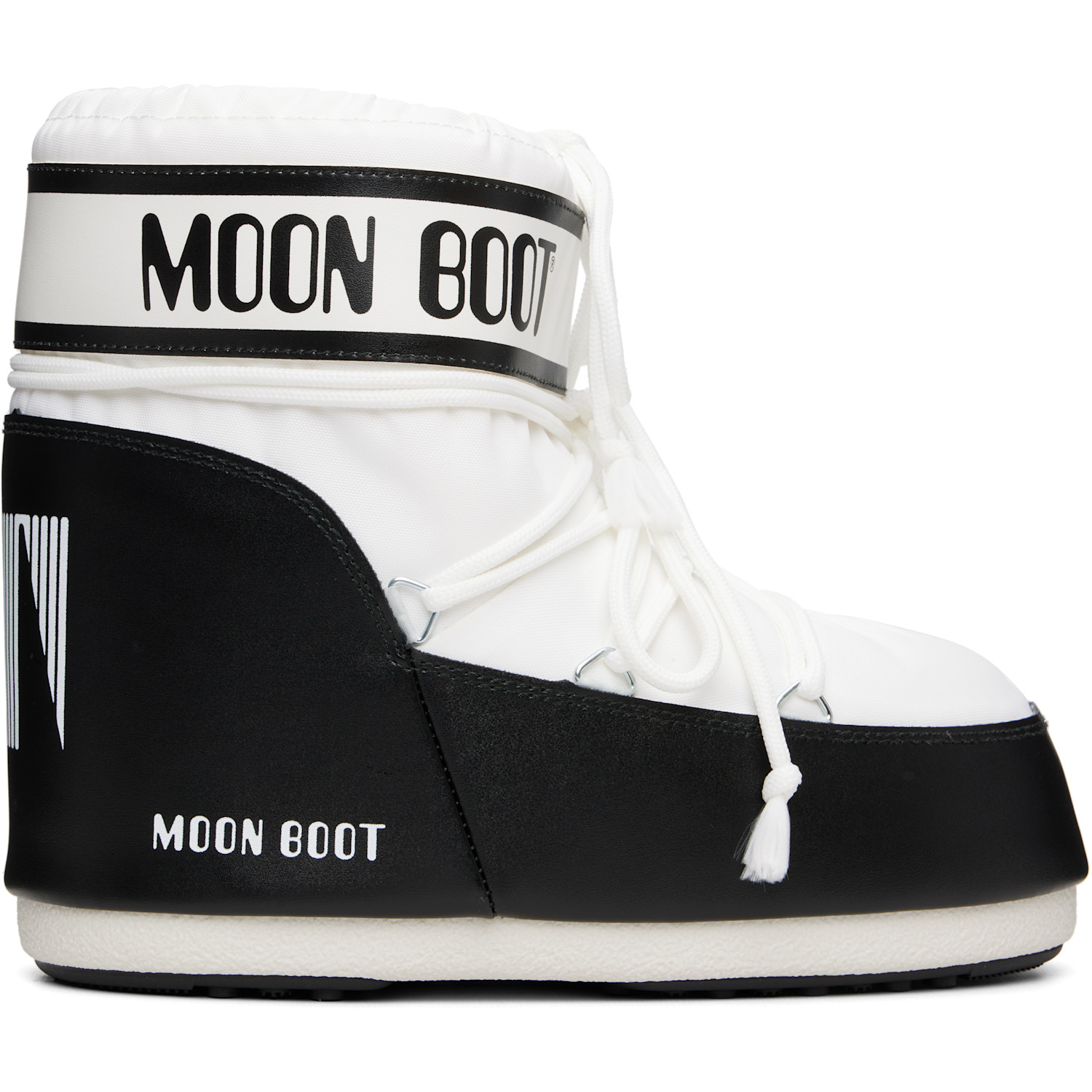Moon Boot White & Black Icon Low Nylon Boots