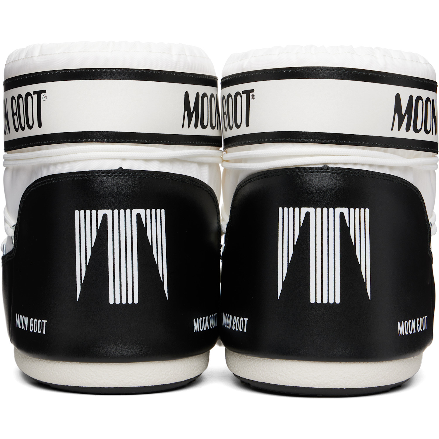  Moon Boot White & Black Icon Low Nylon Boots 