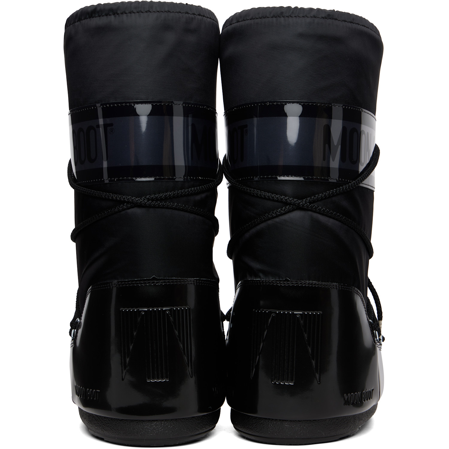  Moon Boot Black Icon Glance Satin Boots 